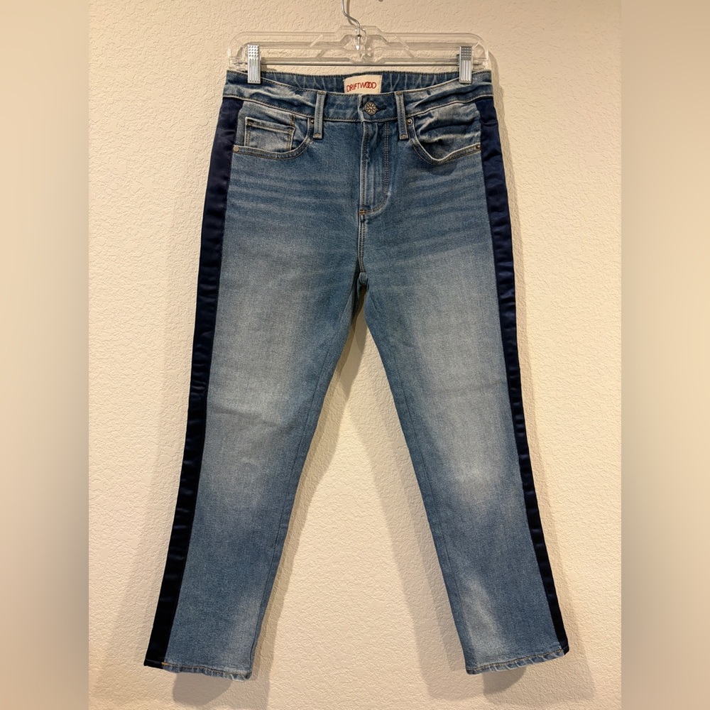 Driftwood Women’s Candace Blue Ribbon Side Stripe Straight Ankle Pant - 26